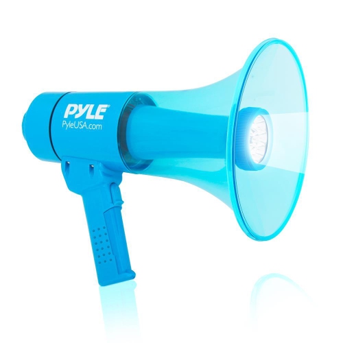Pyle Waterproof Megaphone - Water Resistant PA Bullhorn Speaker with Siren Alarm and Built-in LED Light PMP66WLT