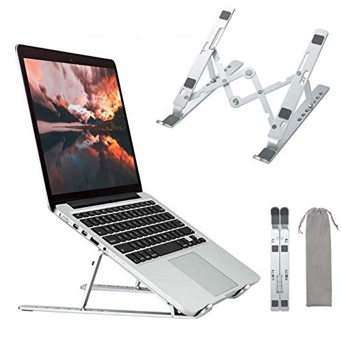 HYFAI 10-15.6" UNIVERSAL ALUMINUM PORTABLE ADJUSTABLE LAPTOP DESK STAND HOLDER VENTILATED FOR MACBOOK,DELL,HP,TABLET,IPAD