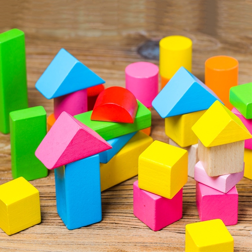 DJ Danjub Wooden Building Blocks Set | 51 PCS Colored Wooden Blocks | ABC Wooden Blocks-