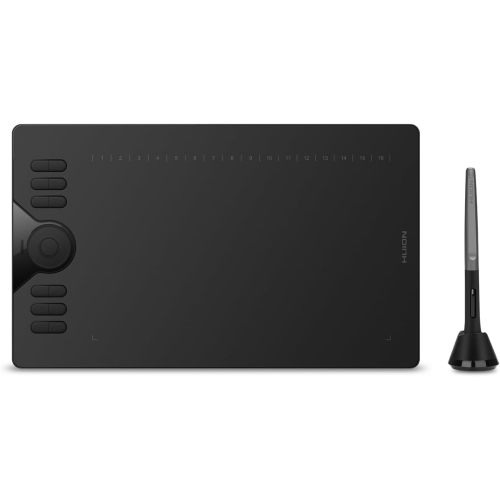 HLD  Graphics Drawing Tablet Hs610, 10X6 Pen Tablet \w Battery-Free Stylus, 12 Express Keys, Touch Ring, Tilt Support, 8192 Pressure Levels –
