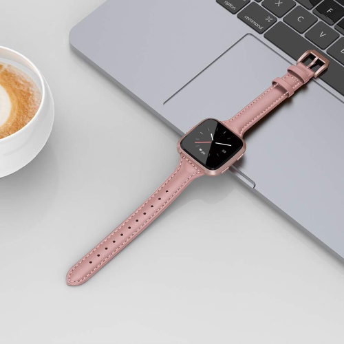 Leather Band Compatible with Fitbit Versa/Lite/Versa 2/SE, Wristband Accessories Bracelet