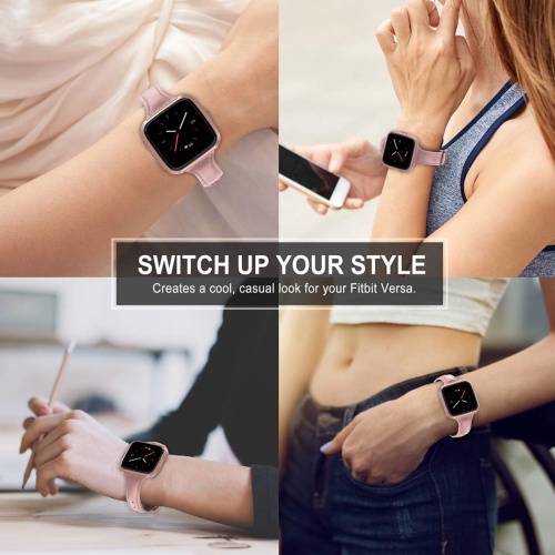 Leather Band Compatible with Fitbit Versa/Lite/Versa 2/SE, Wristband Accessories Bracelet