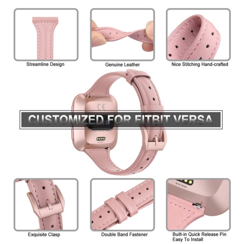 Leather Band Compatible with Fitbit Versa/Lite/Versa 2/SE, Wristband Accessories Bracelet
