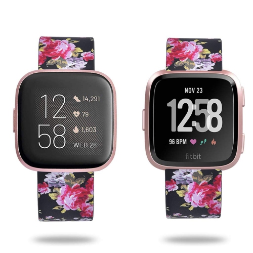 Silicone Straps Compatible with Fitbit Versa, Versa Lite, Versa 2, Versa SE Wristbands Fashion Bracelet Replacement Accessory