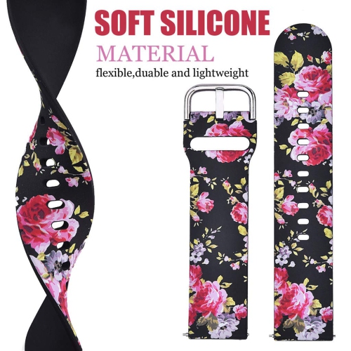 Silicone Straps Compatible with Fitbit Versa, Versa Lite, Versa 2, Versa SE Wristbands Fashion Bracelet Replacement Accessory