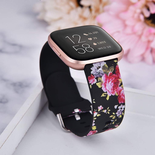 Silicone Straps Compatible with Fitbit Versa, Versa Lite, Versa 2, Versa SE Wristbands Fashion Bracelet Replacement Accessory