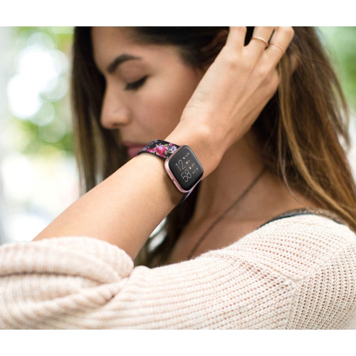 Silicone Straps Compatible with Fitbit Versa, Versa Lite, Versa 2, Versa SE Wristbands Fashion Bracelet Replacement Accessory