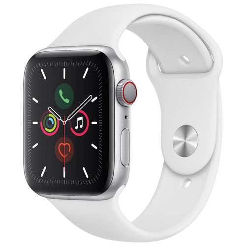 Rogers Apple Watch Series 5 44mm Silver Aluminum w/ White Sport Band - Monthly Financing