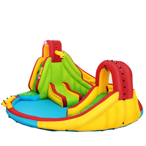 Costway Kids Inflatable Water Slide Bounce Park Splash Pool w/Water Cannon & 480W Blower
