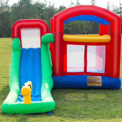 Goplus Inflatable Moonwalk Slide Bounce House Kids Jumper Bouncer Castle W/Storage Bag