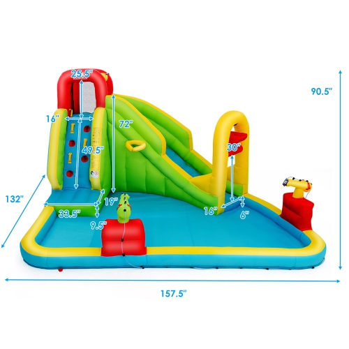 Costway Inflatable Water Slide Kids Bounce House Without Blower
