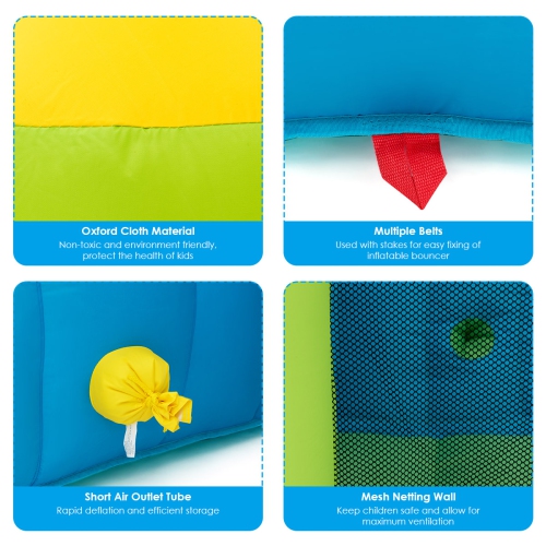 Costway Inflatable Bounce House Water Slide Jump Bouncer w/Climbing Wall and Splash Pool Blower Excluded