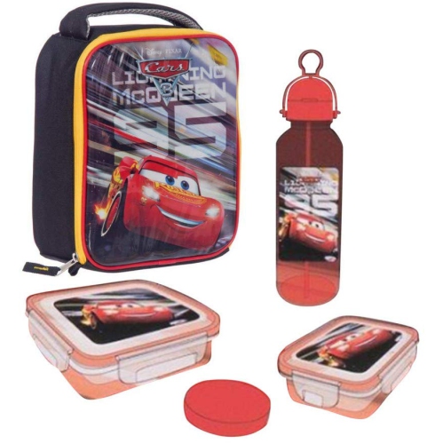 DISNEY PIXAR  Cars 3 Lightning Mcqueen Kids 5 Piece Insulated Lunch Kit Set 10 Inch