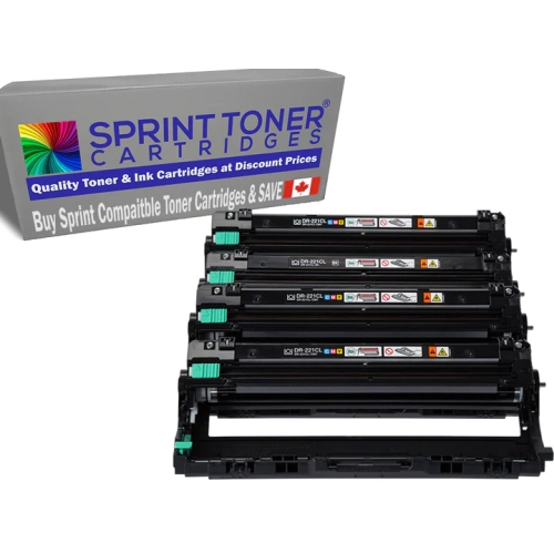 Sprint toner - batterie compatible Brother DR221CL. Paquet DR-221CL 4 1 de chaque couleur, expédition gratuite