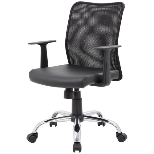 BOSS OFFICE PRODUCTS  Budget Mesh Back Swivel Task Chair In In Black
