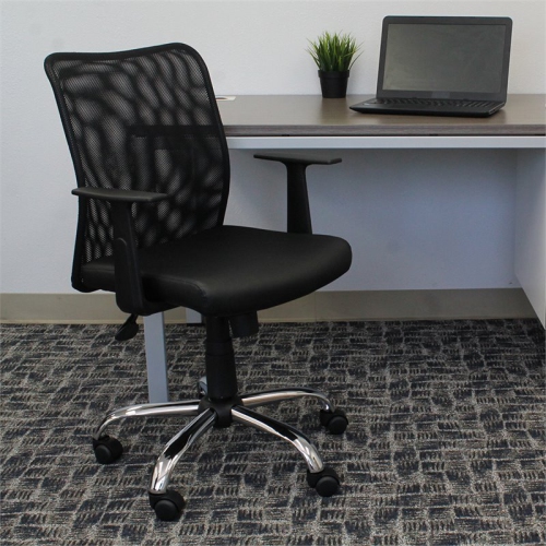 Boss Office Budget Mesh Back Swivel Task Chair in Black