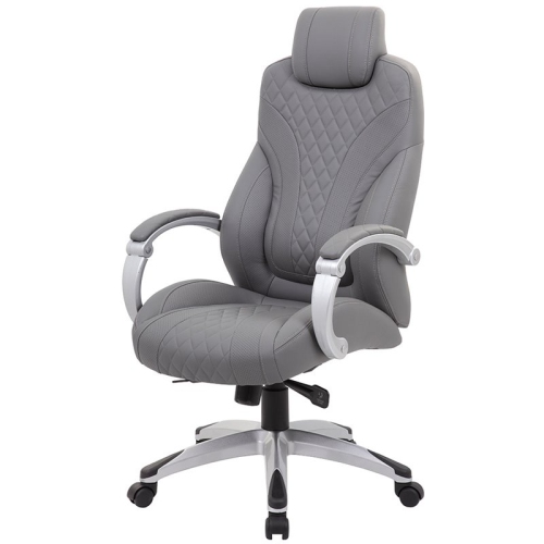 Boss Office Albany – Fauteuil de bureau pivotant en similicuir gris