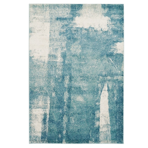 Ladole Rugs Abstract Unigue Area Rug, Blue Grey White Area Rugs