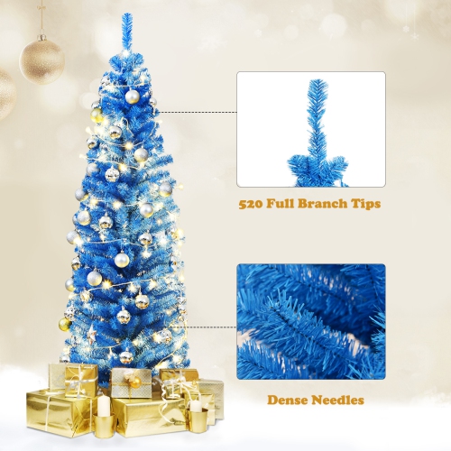 Gymax 6ft Pencil Artificial Christmas Tree