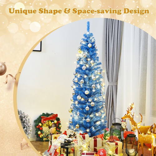 Gymax 6ft Pencil Artificial Christmas Tree