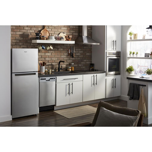Whirlpool 24" 11.6 Cu. Ft. Top Freezer Refrigerator with LED Lighting - Stainless Steel