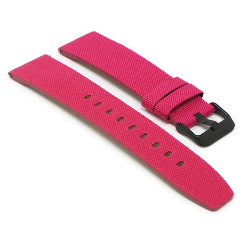 StrapsCo Nylon Watch Band Strap for Fitbit Versa & Versa 2 - Medium-Long - Dark Pink