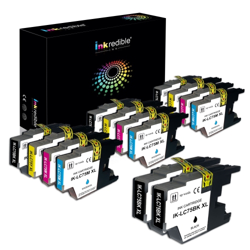 Brother LC75 Compatible Ink Cartridge Combo High Yield - Inkredible Ink™ - 14/Pack (5 BK, 3 C, 3 M, 3 Y)