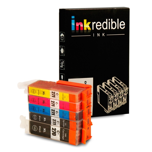 Canon PGI-270XL, CLI-271XL Compatible Ink Cartridge Combo High Yield - Inkredible Ink™ - 5/Pack