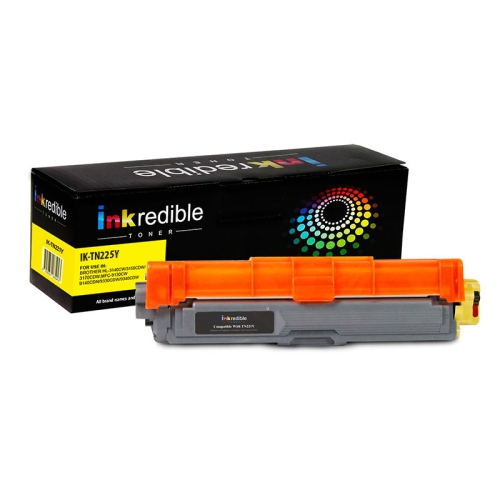 Brother TN221Y TN225Y Compatible Yellow Toner Cartridge High Yield - Inkredible Toner™ - 1/Pack