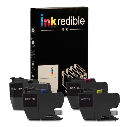 Brother LC3017 Compatible Ink Cartridge Combo High Yield - Inkredible Ink™ - 4/Pack