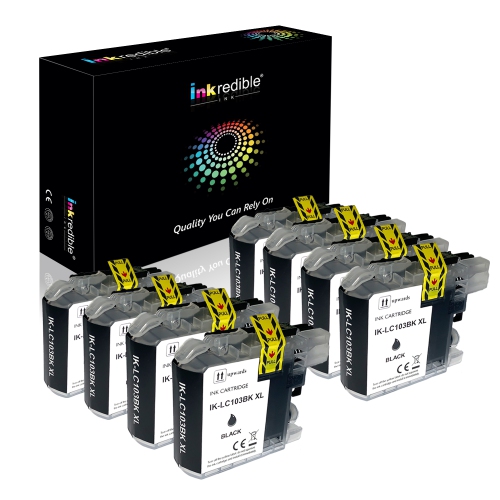 INKREDIBLE INK  Brother Lc103Bk Compatible Ink Cartridge High Yield - - 8/pack In Black