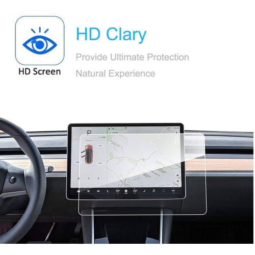 TopSave Tesla Model 3 Model Y 15 Inch in-Dash Navigation Touch Screen Protector Tempered Glass 9H Hardness High Definition