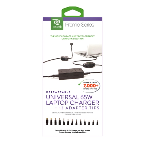 Helix/Retrak Universal Laptop Charger 65W | Black