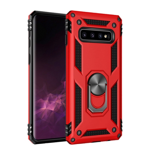 【CSmart personnalisé de protection magnétique hybride contre les chutes avec support à anneau pour Galaxy S10e de Samsung, rouge