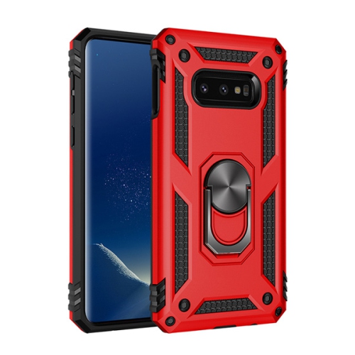 Étui rigide magnétique hybride anti-chute avec porte-anneau pour Samsung Galaxy S8, rouge