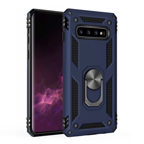 【CSmart personnalisé de protection magnétique hybride contre les chutes avec support à anneau pour Galaxy S10 de Samsung, bleu marine