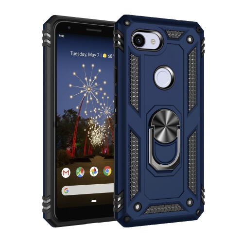 【CSmart】 Anti-Drop Hybrid Magnetic Hard Armor Case with Ring Holder for Pixel 3a, Navy