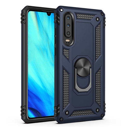 【CSmart】 Anti-Drop Hybrid Magnetic Hard Armor Case with Ring Holder for Samsung Galaxy A50 / A50s, Navy