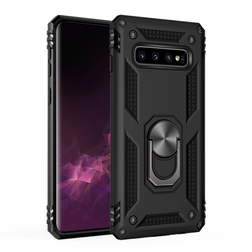 【CSmart personnalisé de protection magnétique hybride contre les chutes avec support à anneau pour Galaxy S10e de Samsung, noir