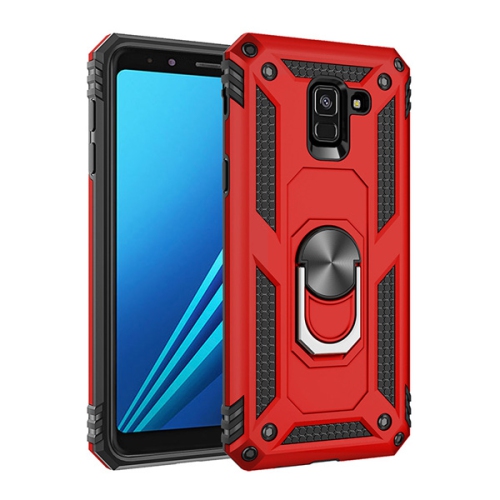 Étui rigide magnétique hybride anti-chute avec support d'anneau pour Samsung Galaxy S9, rouge