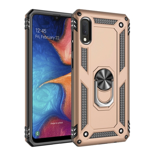 【CSmart】 Anti-Drop Hybrid Magnetic Hard Armor Case with Ring Holder for Samsung Galaxy A10e, Gold