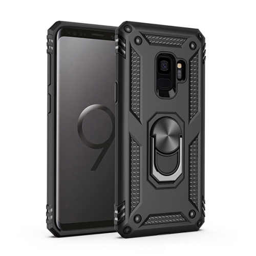 【CSmart personnalisé de protection magnétique hybride contre les chutes avec support à anneau pour Galaxy S9 de Samsung, noir