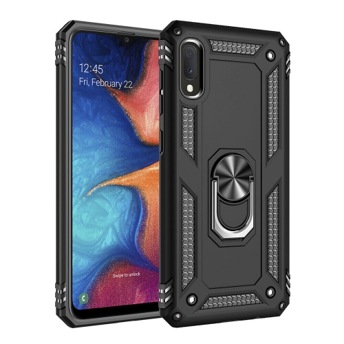 【CSmart personnalisé de protection magnétique hybride contre les chutes avec support à anneau pour Galaxy A10e de Samsung, noir