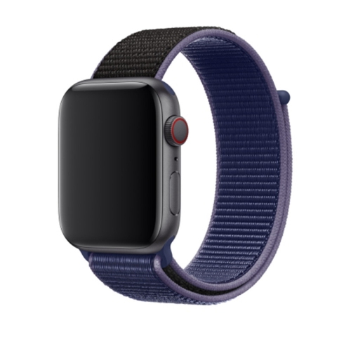 Woven Nylon Sport Loop Replacement Band Strap for Apple Watch iWatch Series 1 to 7 SE, 38mm 40mm 41mm, Navy