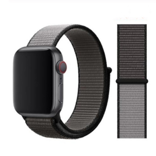 Bracelet de remplacement à boucle sport en nylon tissé pour Apple Watch Series 1 à 7 se, 38 mm, 41 mm, gris