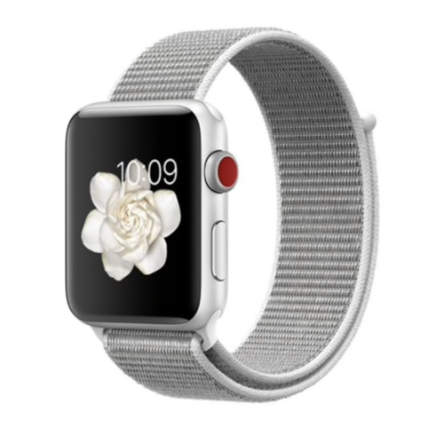 Image 1 of 2.. Woven Nylon Sport Loop Replacement Band Strap for Apple Watch iWatch Series 1 to 10 SE Ultra, 42mm(Series 123) 44mm 45mm 46mm 49mm, Silver