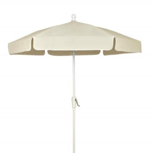 7 5 Hex Home Garden Umbrella 6 Rib Crank White With Natural Vinyl Coated Weave Canopy Best Buy Canada