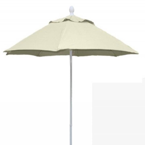 7 5 Hex Home Patio Umbrella 6 Rib Crank White With Natural Spun Acrylic Canopy Best Buy Canada