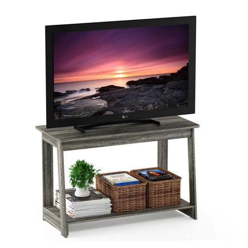 Furinno Engineered Wood Beginning TV Stand for TV up to 39" in French Oak Gray