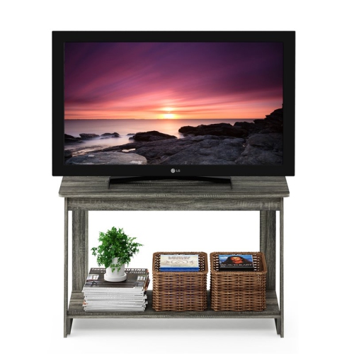 Furinno Engineered Wood Beginning TV Stand for TV up to 39" in French Oak Gray